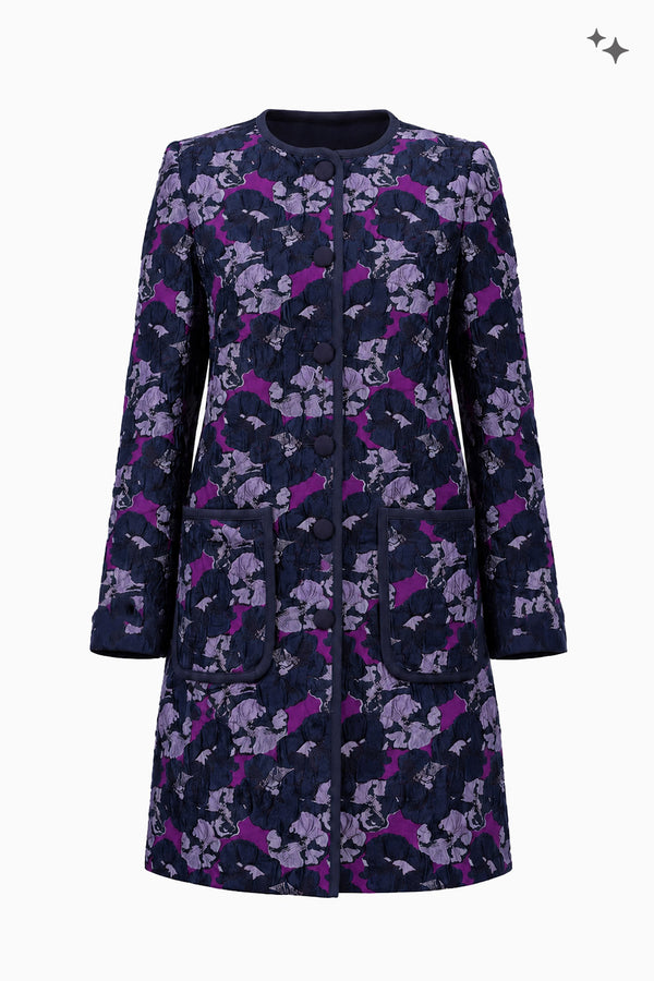Straight jacquard coat