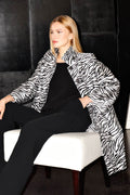 Leichter Mantel aus Mikado in Zebra Muster