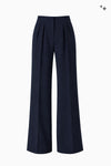 Weite Bundfaltenhose aus Wollcrêpe