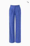 Weite Bundfaltenhose in Jeans Optik