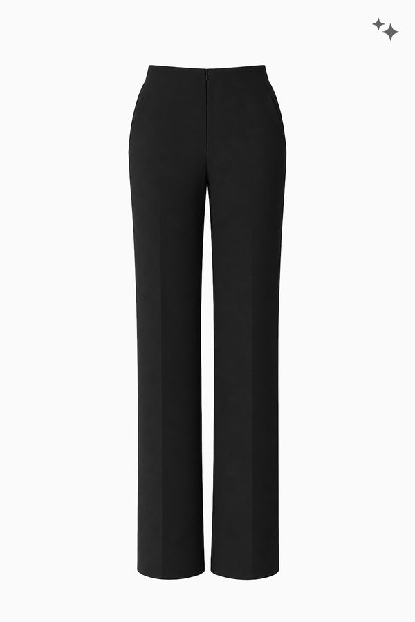 Gerade Hose aus Wollcrêpe
