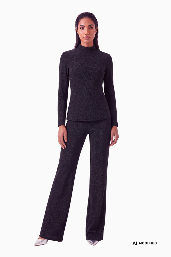 Weite Hose aus Fancy Jersey
