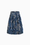 Flared skirt in fancy denim with side pockets