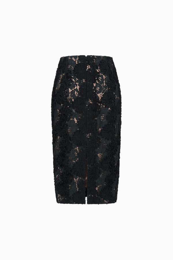 Long lace pencil skirt