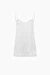 Silk satin top with lace
