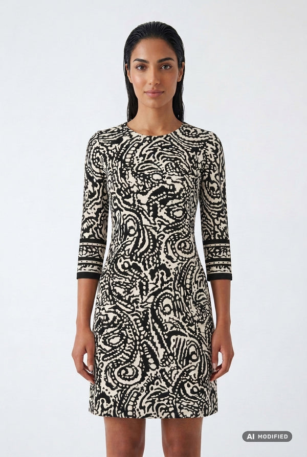 Ausgestelltes Kleid aus Jacquard