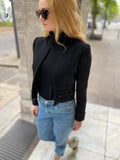 Kastige Jacke aus Wollcrepe