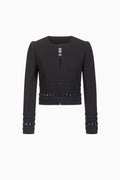 Kastige Jacke aus Wollcrepe