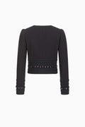 Kastige Jacke aus Wollcrepe