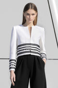 Kastige Jacke aus Wollcrepe