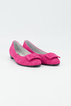 Ballerina aus Leder in Fuchsia