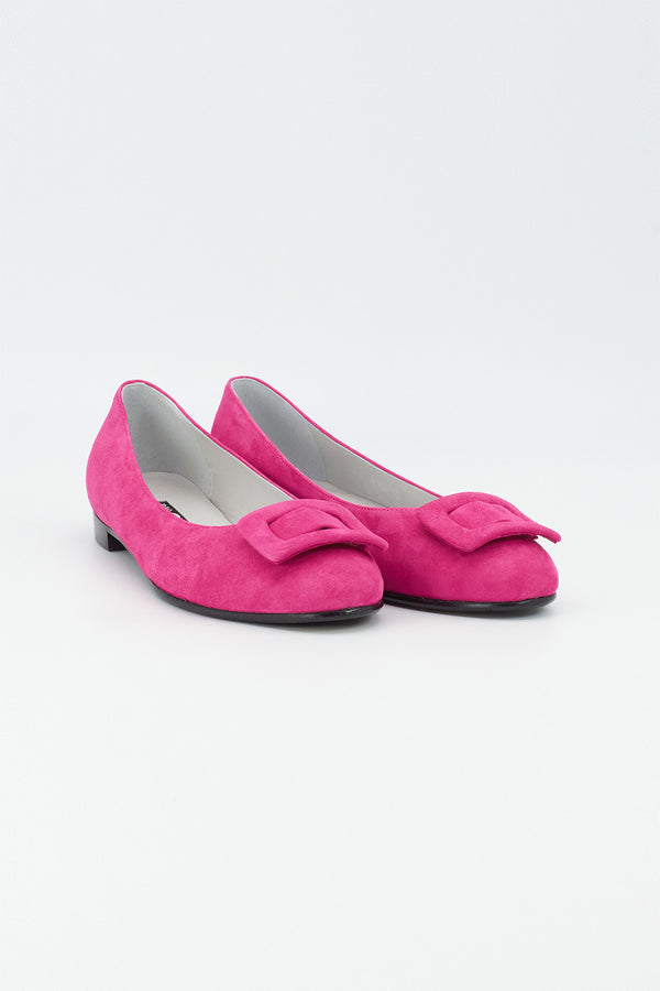 Ballerina aus Leder in Fuchsia