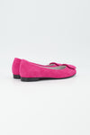 Ballerina aus Leder in Fuchsia