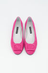 Ballerina aus Leder in Fuchsia