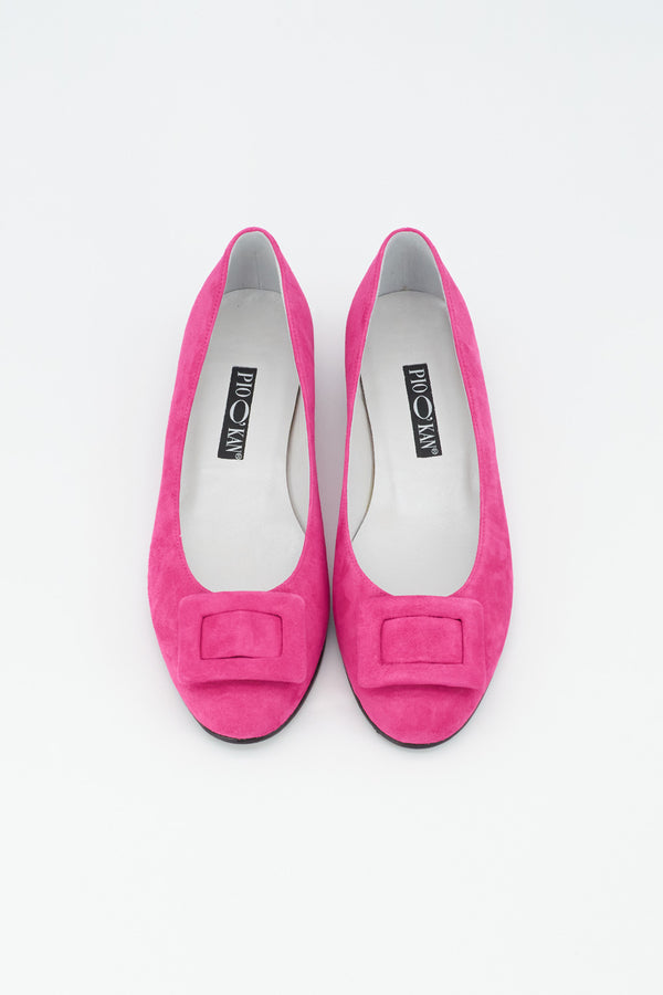 Ballerina aus Leder in Fuchsia