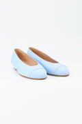 Ballerina mit Stoff bezogen in Hellblau