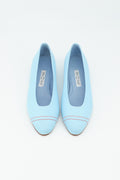 Ballerina mit Stoff bezogen in Hellblau