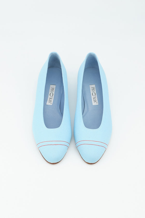 Ballerina mit Stoff bezogen in Hellblau