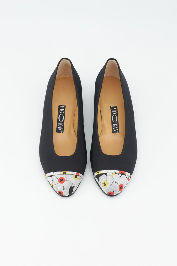 Ballerina mit Stoff bezogen in Schwarz