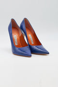 Lack-Pumps aus Leder in Marine