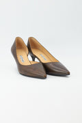Pumps aus Leder in Braun