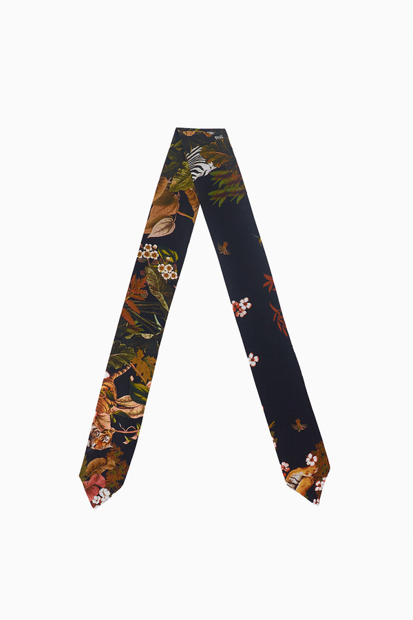 Twilly aus Seide in schwarz-braun